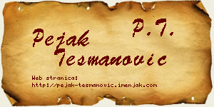 Pejak Tešmanović vizit kartica